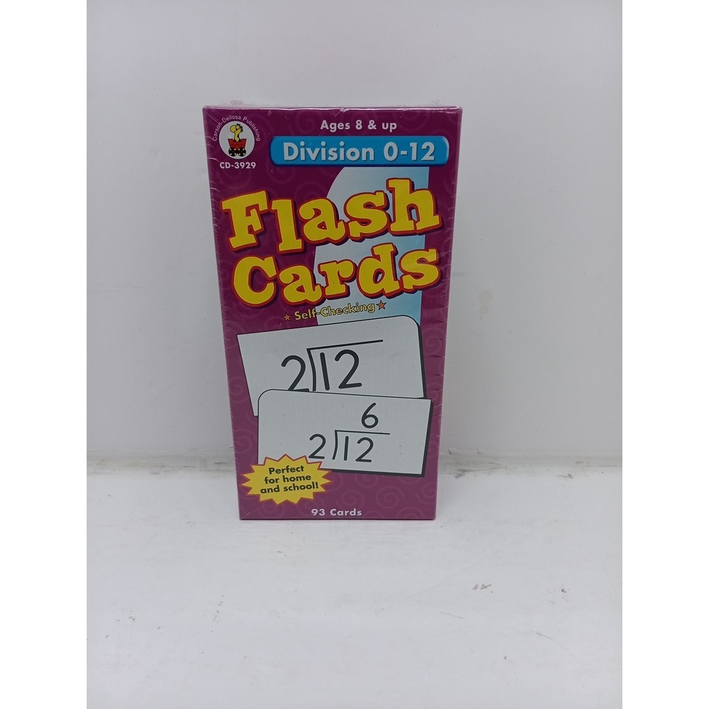 Carson Dellosa Division 0-12 Flash Cards Ages 8+ for Educational Learning fun